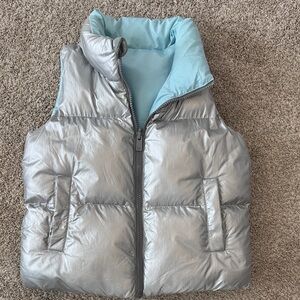 Target Kids Metallic Silver Puffer Vest